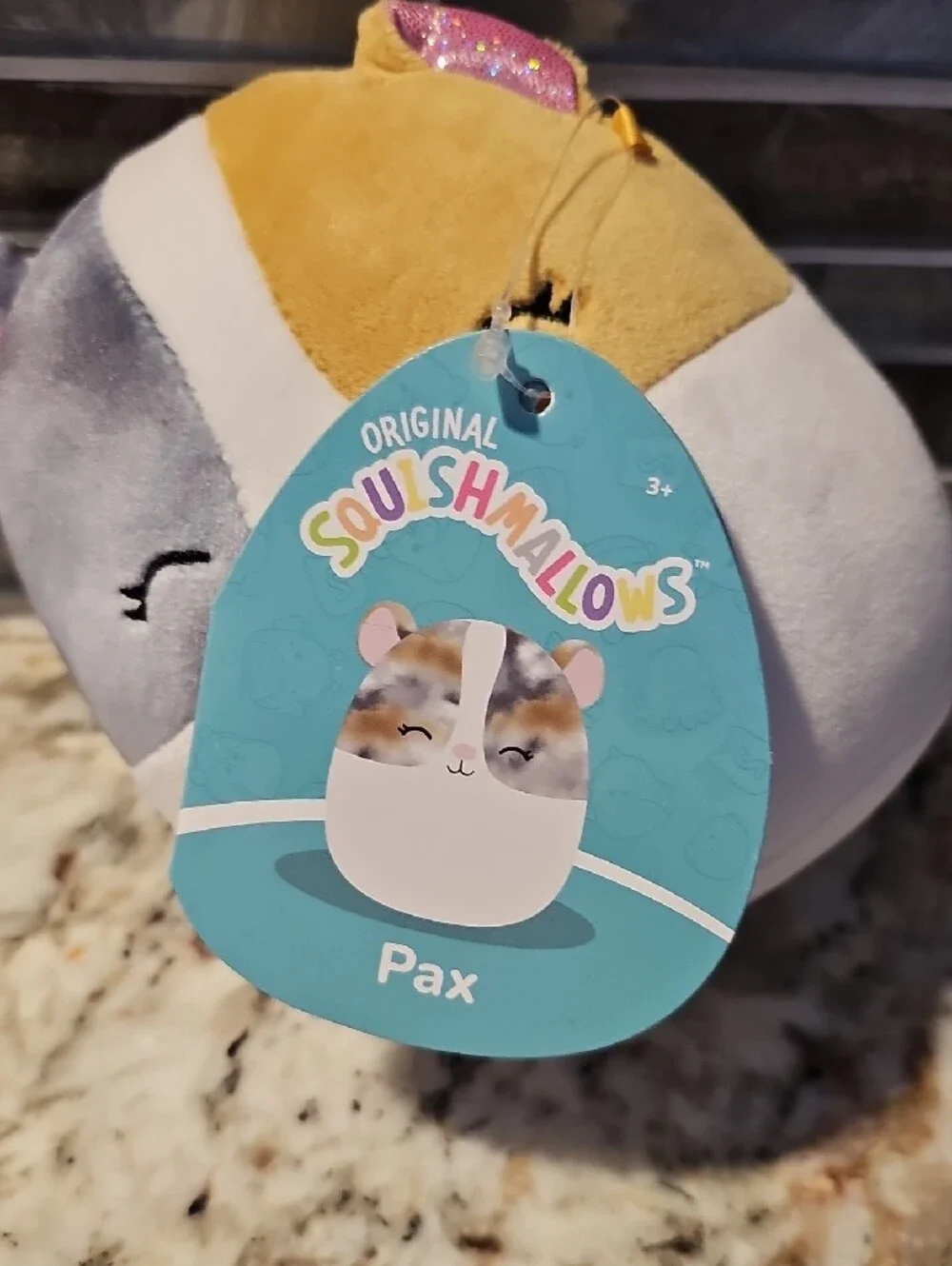 Squishmallows Gray, Cream & Pink Plush Animal Trio